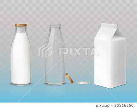 Set of icons box, bottles empty and with Set of icons box, bottles empty and with 30516260