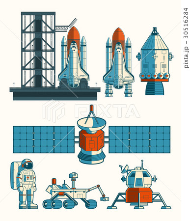 Set flat illustration on the space theme 30516284