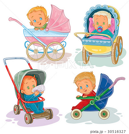 Set illustrations of little kids in a baby Set illustrations of little kids in a baby 30516327