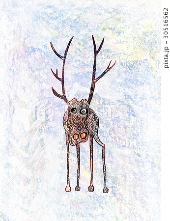 Childs drawing of a lonely deer Childs drawing of a lonely deer 30516562