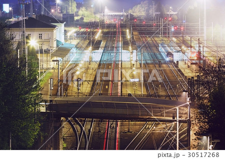 Railway station at night Railway station at night 30517268