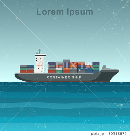 Cargo ship with containers 30518672