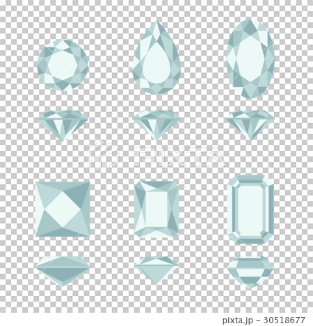 Diamond and gemstone shapes. 30518677