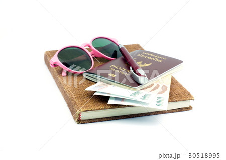 beautiful pink glasses and Thailand passport  30518995