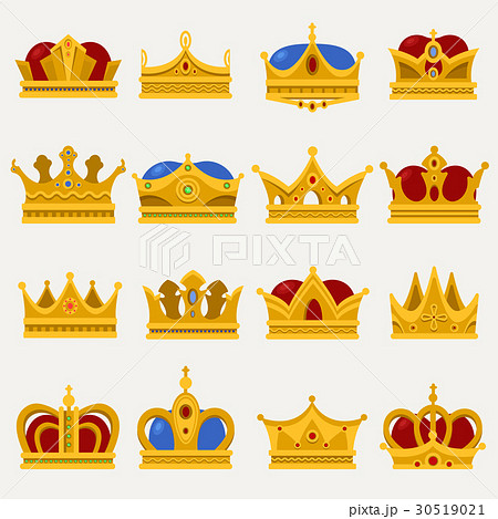 Set Of Royal King Or Prince Crown Pope Tiaraのイラスト素材