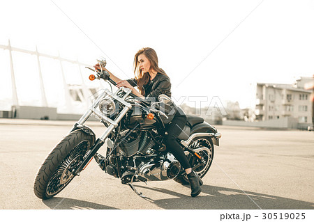 Girl on a motorcycle 30519025
