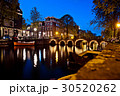 Night shot of canal of Amsterdam 30520262