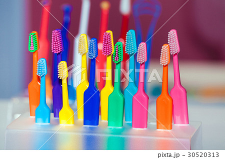 Toothbrushes of different colors Toothbrushes of different colors 30520313