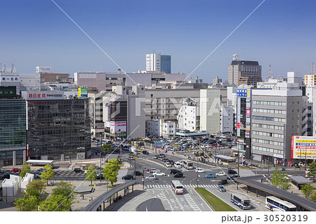 大分駅前ロータリーの写真素材