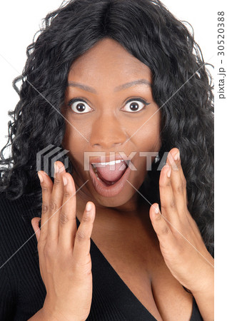 Surprised African woman. 30520388