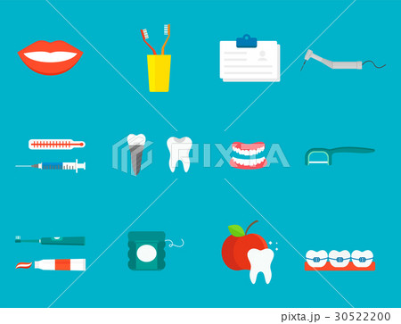 Flat health care dentist medical tools medicine 30522200