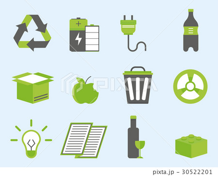 Recycling nature icons waste sorting environment 30522201
