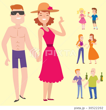 People happy couple cartoon relationship 30522202