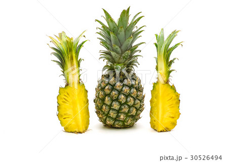 Isolated of pineapple fruit sliced on white Isolated of pineapple fruit sliced on white 30526494