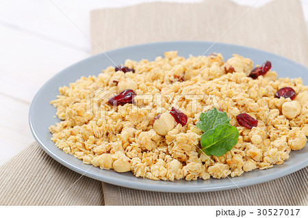 granola with hazelnuts and cranberries 30527017