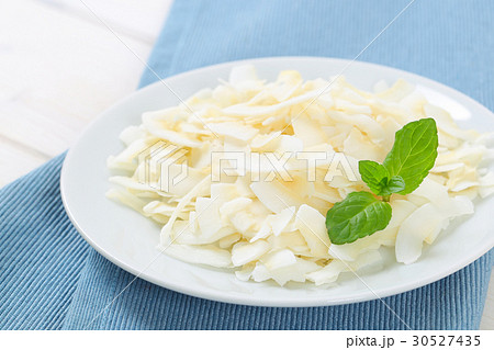 plate of coconut chips 30527435