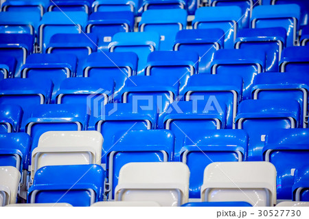 Bright blue and white stadium seat 30527730