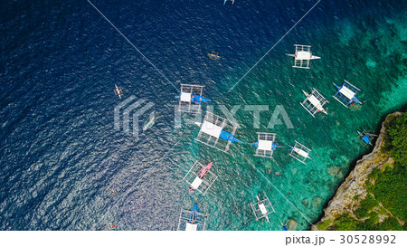Aerial view of sandy beach beautiful clear sea. Aerial view of sandy beach beautiful clear sea. 30528992