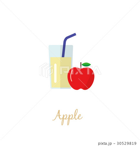 ジュース アイコン リンゴのイラスト素材