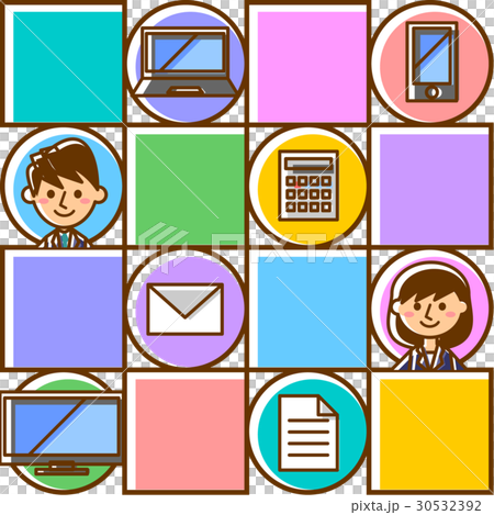 Office worker male female mosaic 30532392