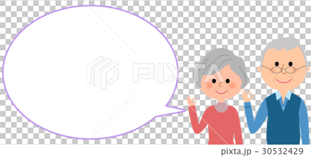 Senior couple blowing out OK sign Senior couple blowing out OK sign 30532429