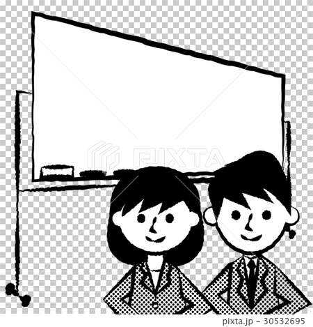 Office worker white board male female upper body 30532695