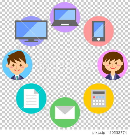 Office worker male female colorful 30532774