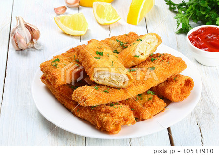 Crispy Chicken cheese breaded Tortilla roll-ups 30533910