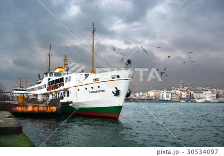 White ferry. Bosphorus, Istanbul, Turkey White ferry. Bosphorus, Istanbul, Turkey 30534097