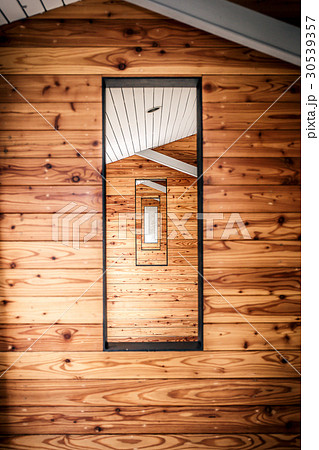 Wood window wall with square Wood window wall with square 30539357