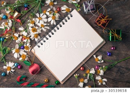 Christmas and new year wooden background Christmas and new year wooden background 30539658