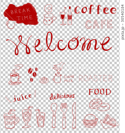 Cafe handwritten illustration red 30540184