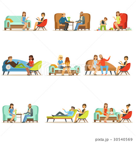 People talking to psychologist. Patients at a 30540569
