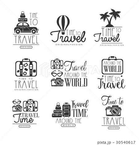 Travel around the world set for label design 30540617