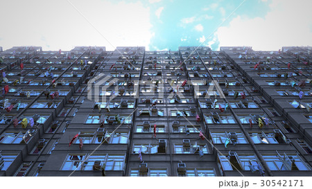 Poor apartment houses perspective view of the sky Poor apartment houses perspective view of the sky 30542171