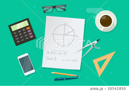 Paper sheet with geometry math formulas and Paper sheet with geometry math formulas and 30542850