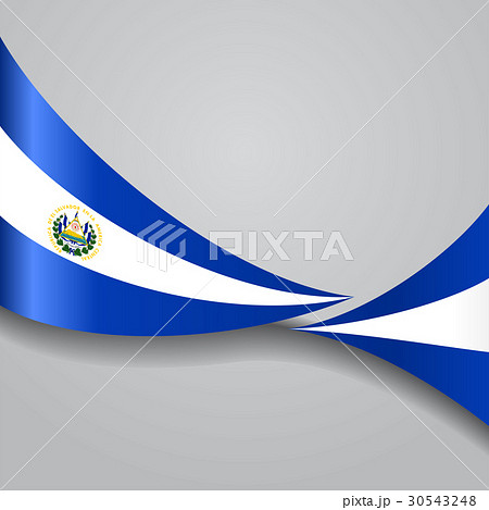 El Salvador wavy flag. Vector illustration. 30543248
