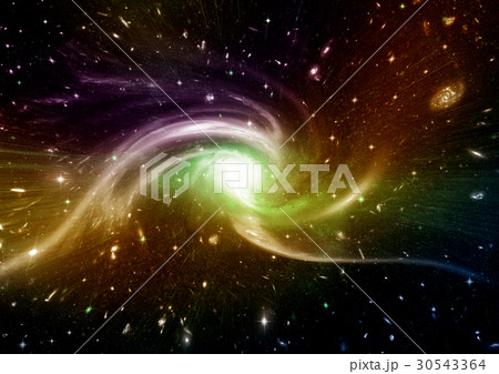 Stars, dust and gas nebula in a far galaxy 30543364