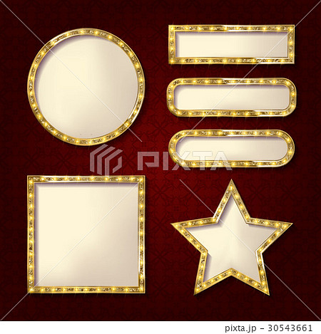 Set of glowing retro frames 30543661