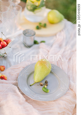 picnic, food, holiday concept - on clean white picnic, food, holiday concept - on clean white 30544699