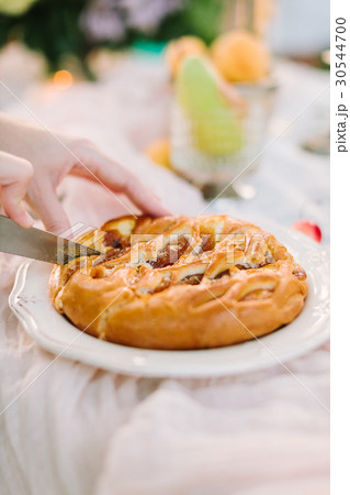 picnic, food, holiday concept - close-up on 30544700