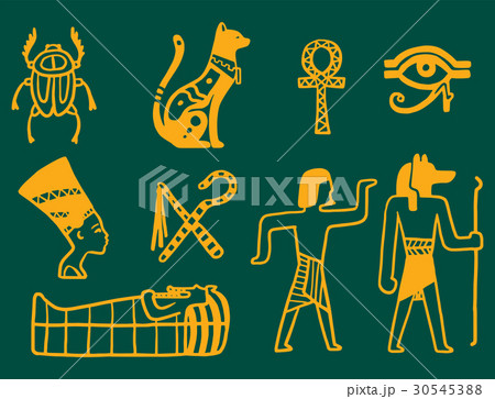 Egypt travel history sybols hand drawn design 30545388