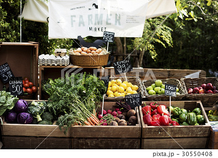 Organic fresh agricultural product at farmer market 30550408