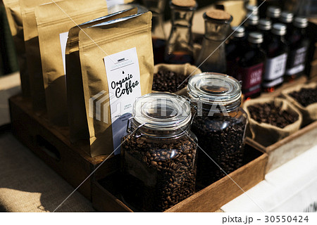 Begin a new day with organic coffee product 30550424