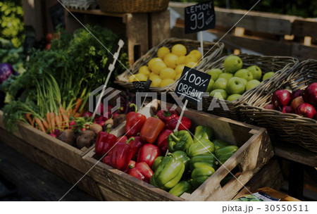 Organic fresh agricultural product at farmer market 30550511
