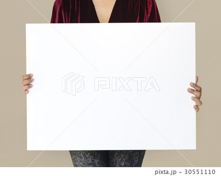 A Woman is Holding Placard A Woman is Holding Placard 30551110
