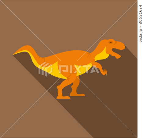 Orange tyrannosaur dinosaur icon, flat style Orange tyrannosaur dinosaur icon, flat style 30551634