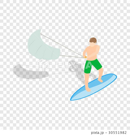 Kitesurfing isometric icon 30551982