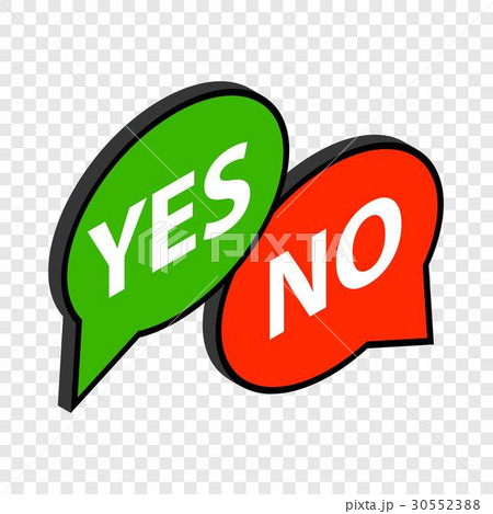 Speech bubble yes no isometric icon 30552388