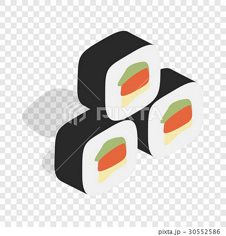 Korean food kimbap isometric icon 30552586
